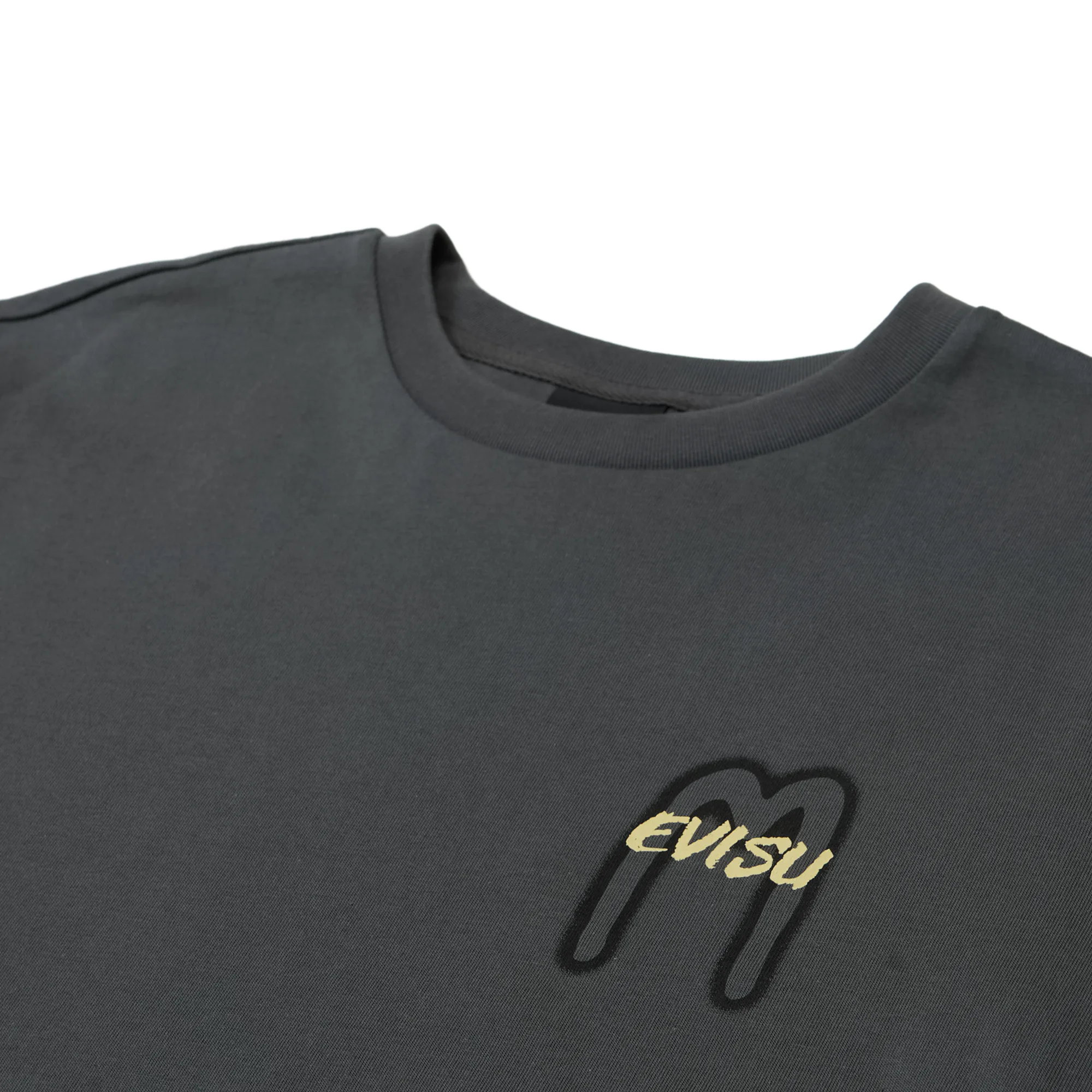 Футболка Evisu Graffiti-Style Seagull and Logo Print Relax Fit T-Shirt Grey EW2UTS705