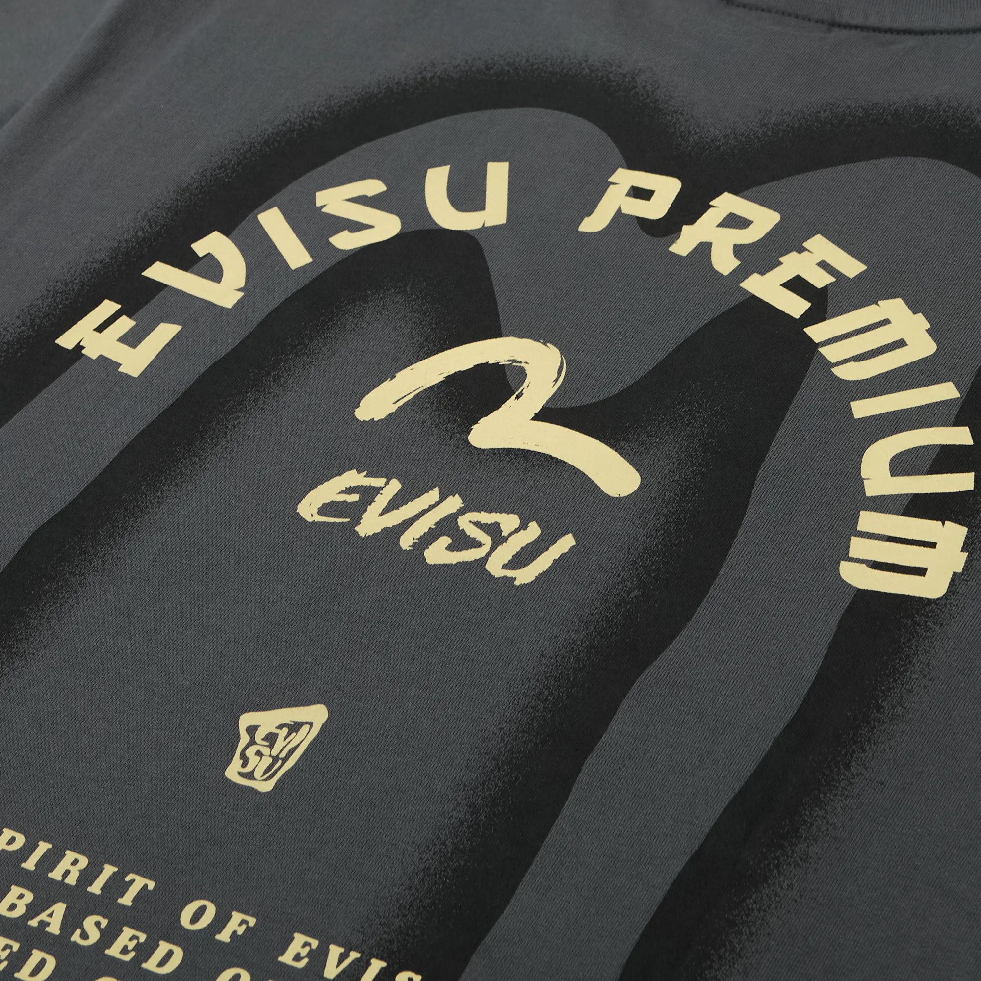 Футболка Evisu Graffiti-Style Seagull and Logo Print Relax Fit T-Shirt Grey EW2UTS705