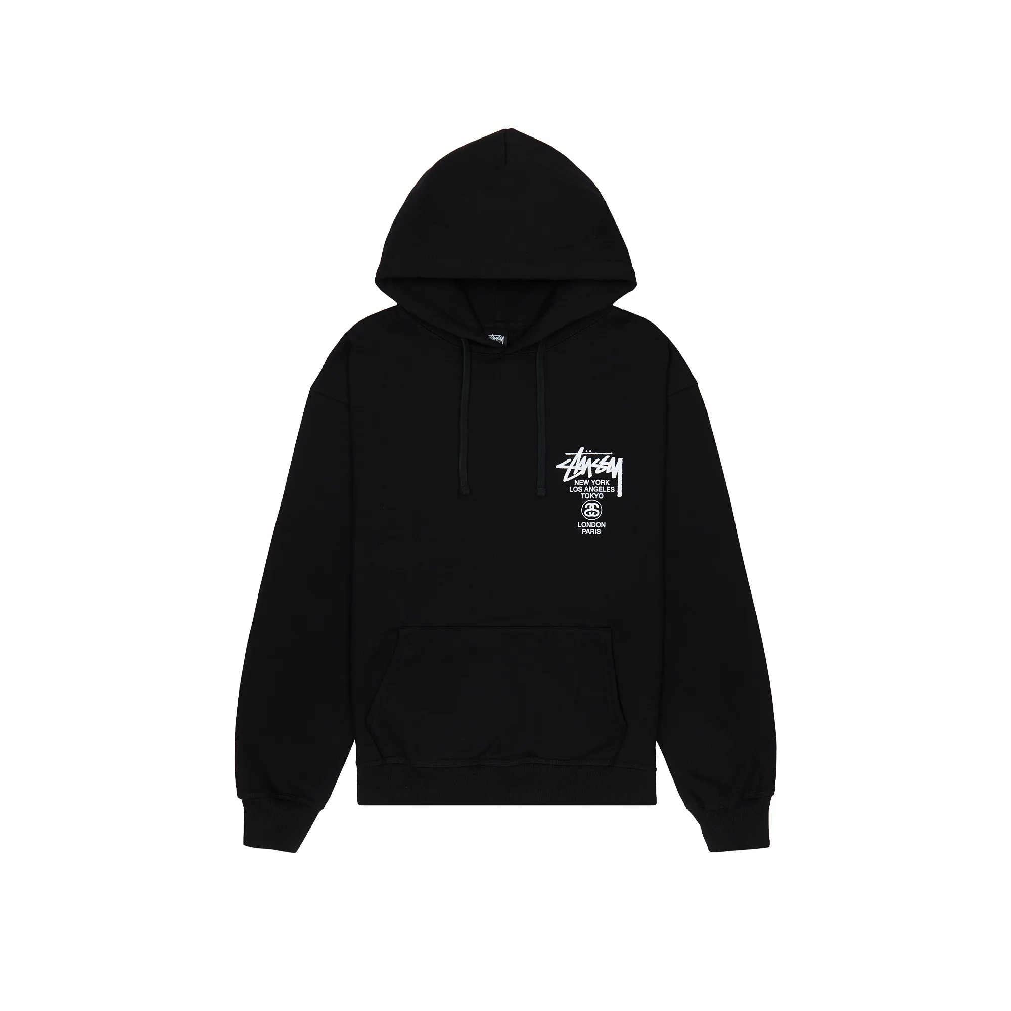 Худи Stussy Black World Tour Hoodie Black 3923792-BLK
