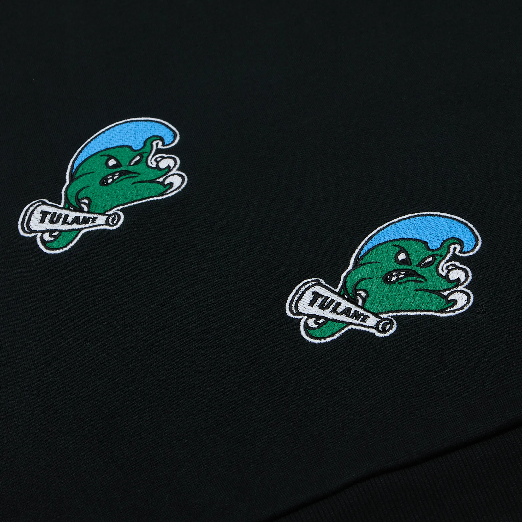Худи Travis Scott x Mitchell & Ness Tulane Green Wave Overlap Pullover Hoodie Black