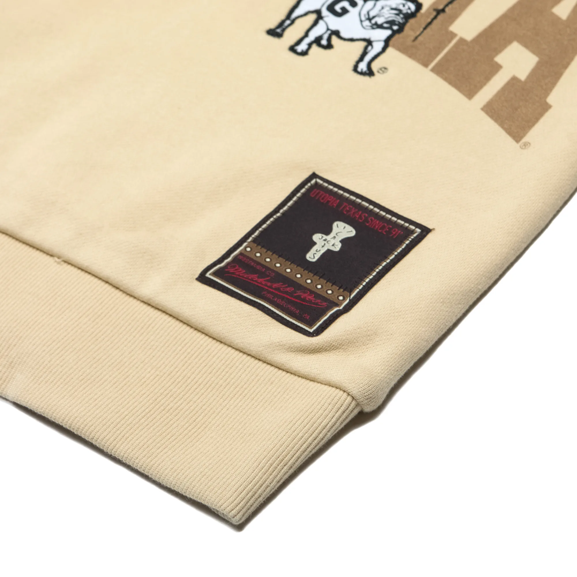 Свитшот Travis Scott x Mitchell & Ness Georgia Bulldogs Pullover Sweatshirt Tan