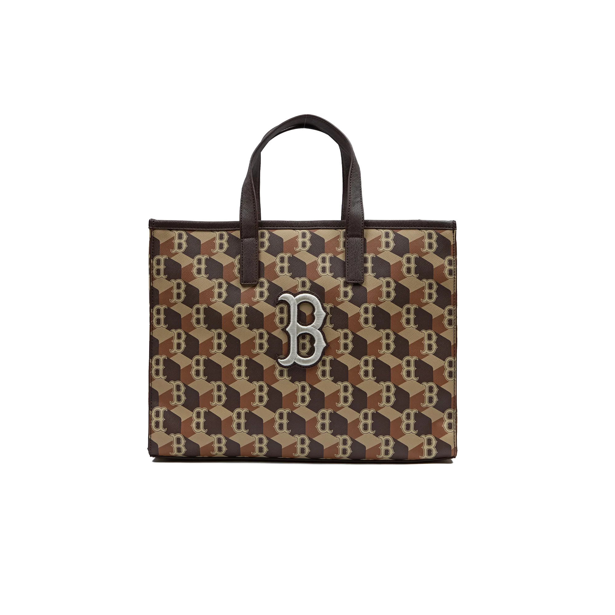 Сумка MLB Cube Monogram Small Tote Bag Boston Red Sox 'Dark Brown'
