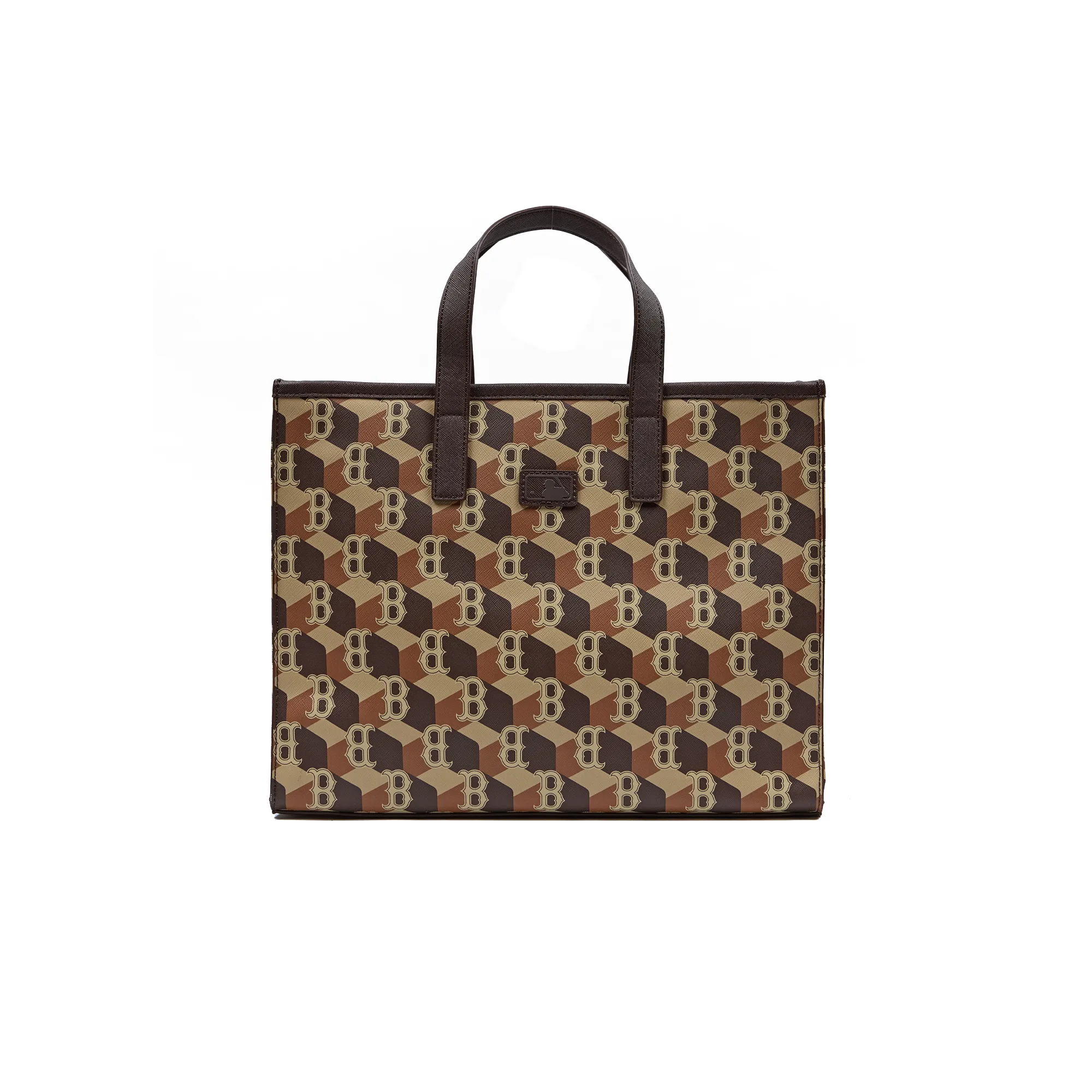 Сумка MLB Cube Monogram Small Tote Bag Boston Red Sox 'Dark Brown'