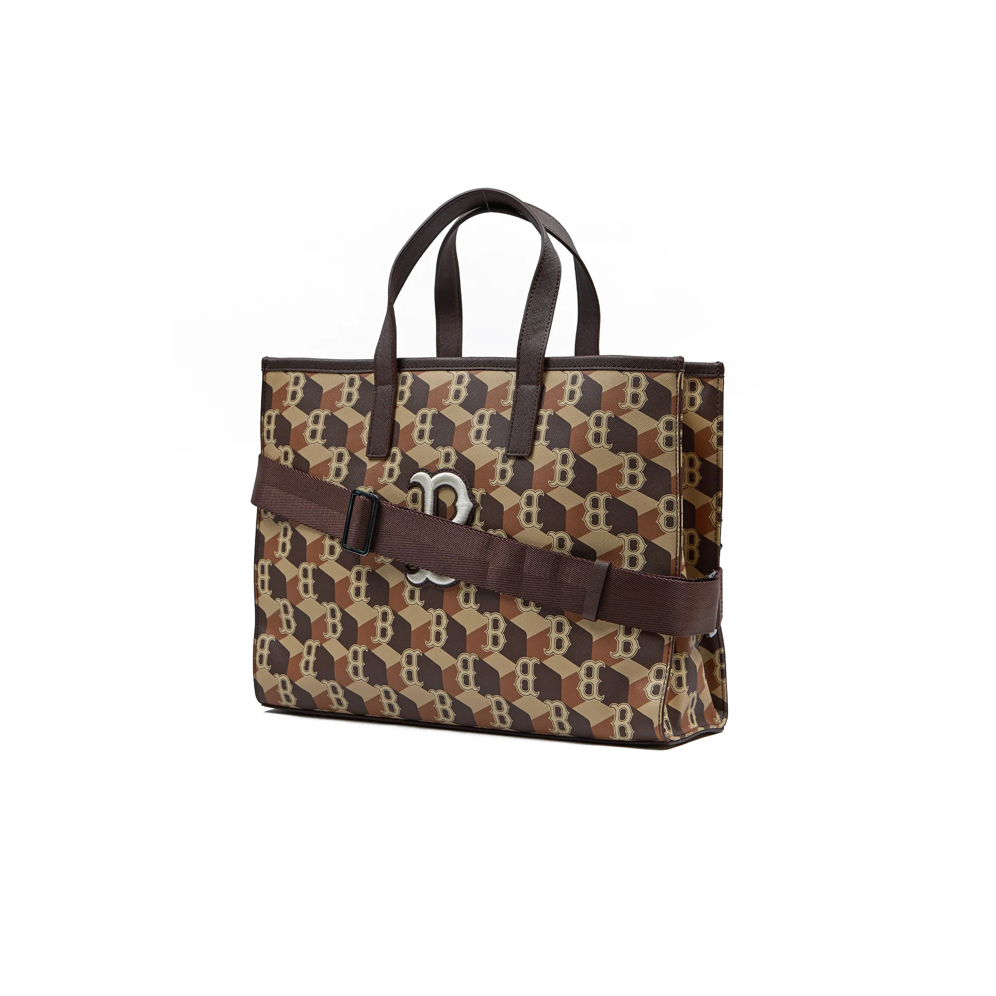 Сумка MLB Cube Monogram Small Tote Bag Boston Red Sox 'Dark Brown'