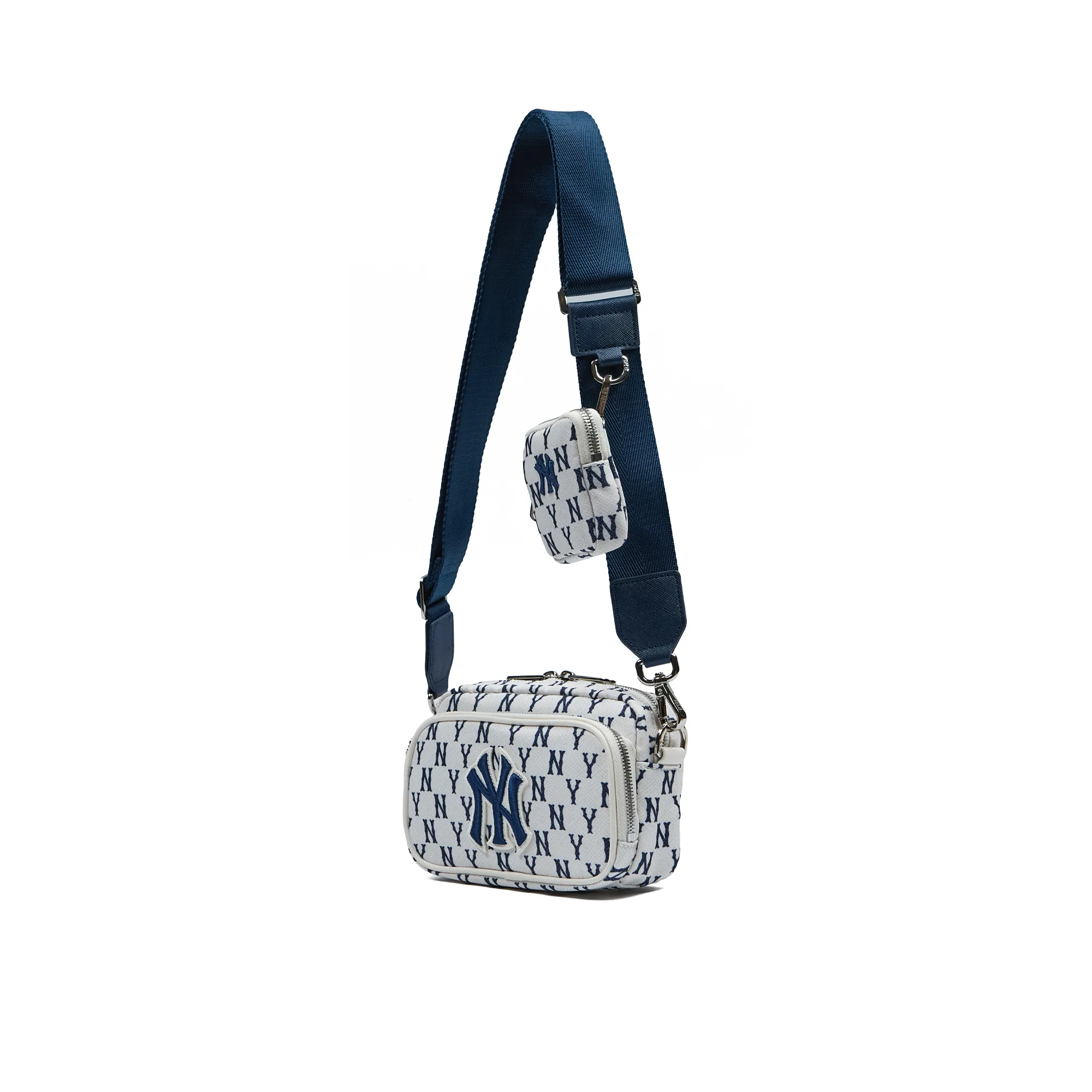 Сумка MLB Monogram Mini Crossbody Bag New York Yankees 'Cream / White Blue'
