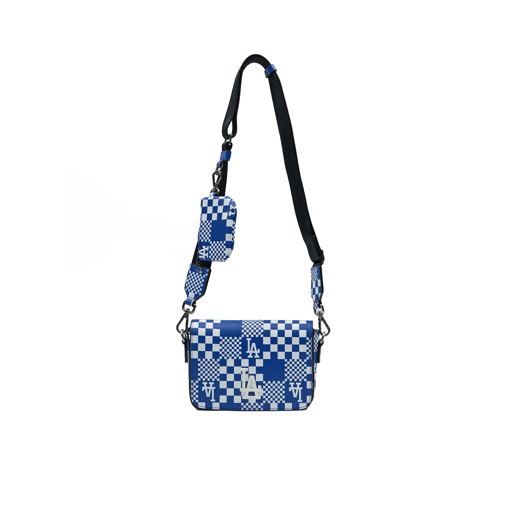 Сумка MLB Synthetic Leather Combo Bag Mini Checkerboard Crossbag LA Dodgers 'Klein Blue / Dark Blue'