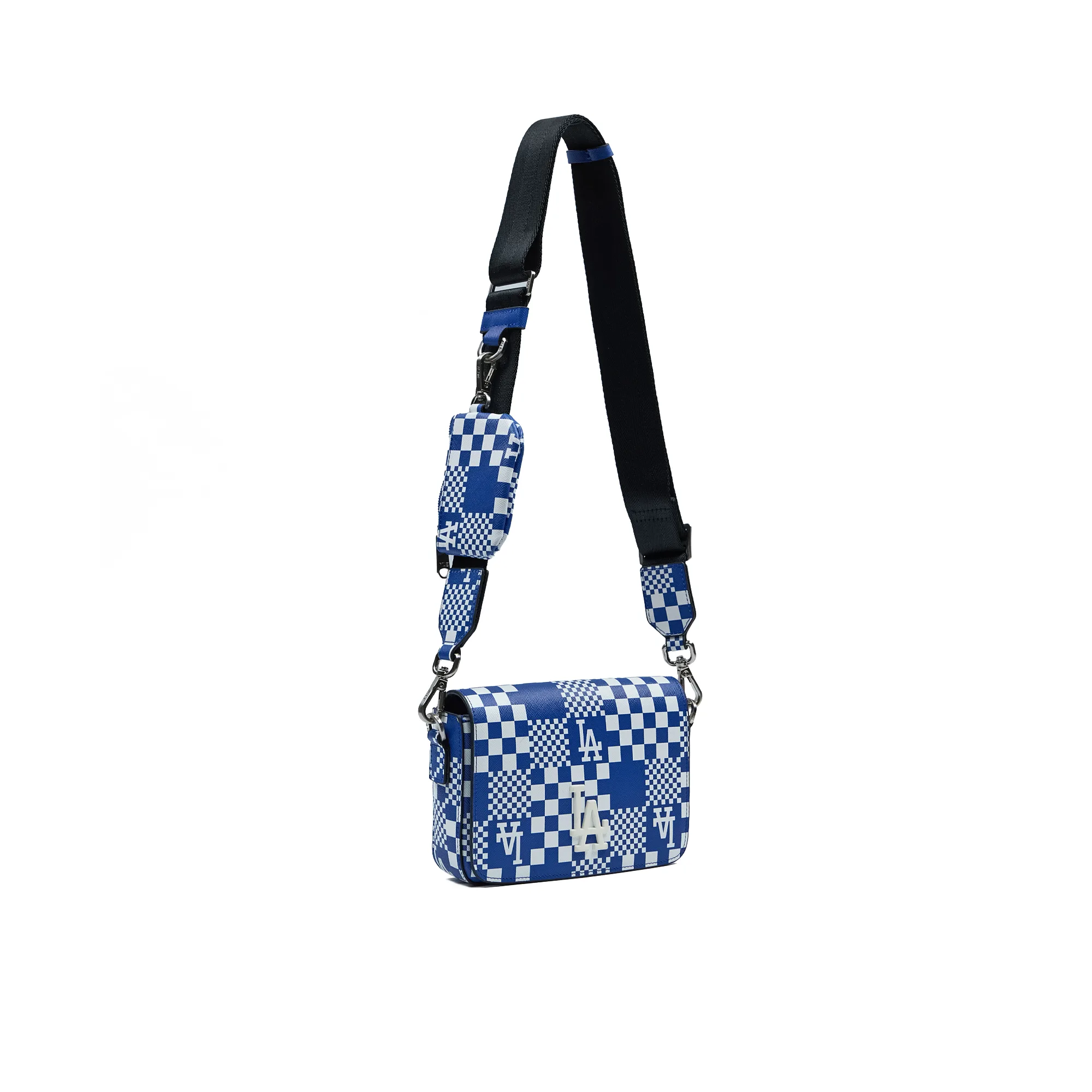 Сумка MLB Synthetic Leather Combo Bag Mini Checkerboard Crossbag LA Dodgers 'Klein Blue / Dark Blue'