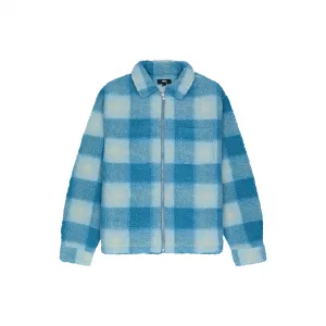 Шерпа Stussy Shadow Plaid Sherpa Zip Shirt 'Light Blue'