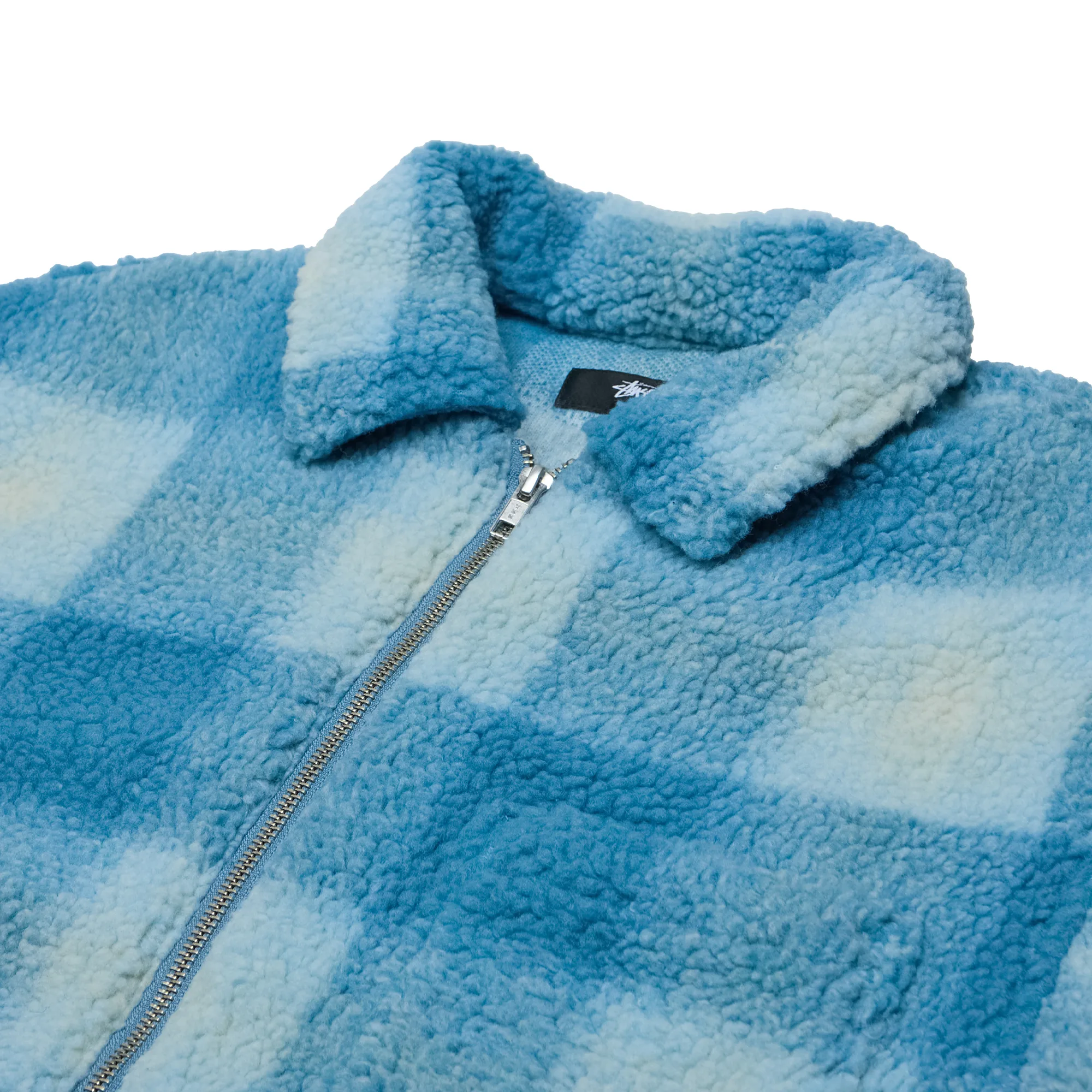 Шерпа Stussy Shadow Plaid Sherpa Zip Shirt 'Light Blue'