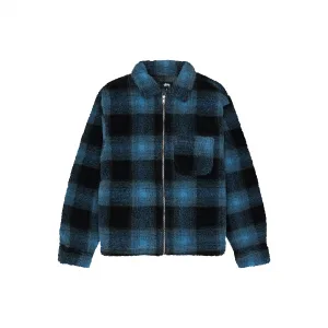 Шерпа Stussy Shadow Plaid Sherpa Zip Shirt 'Blue'
