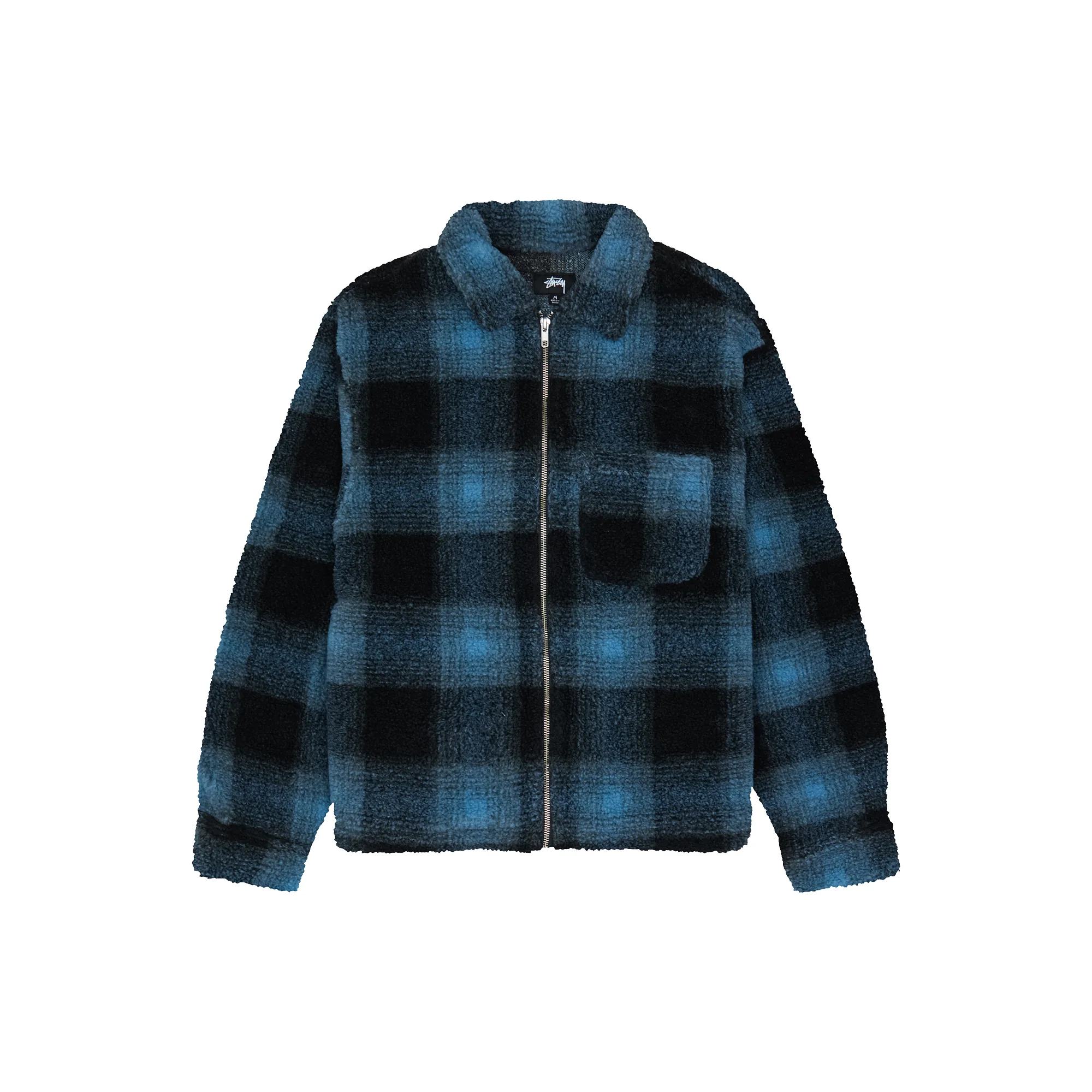 Шерпа Stussy Shadow Plaid Sherpa Zip Shirt 'Blue'