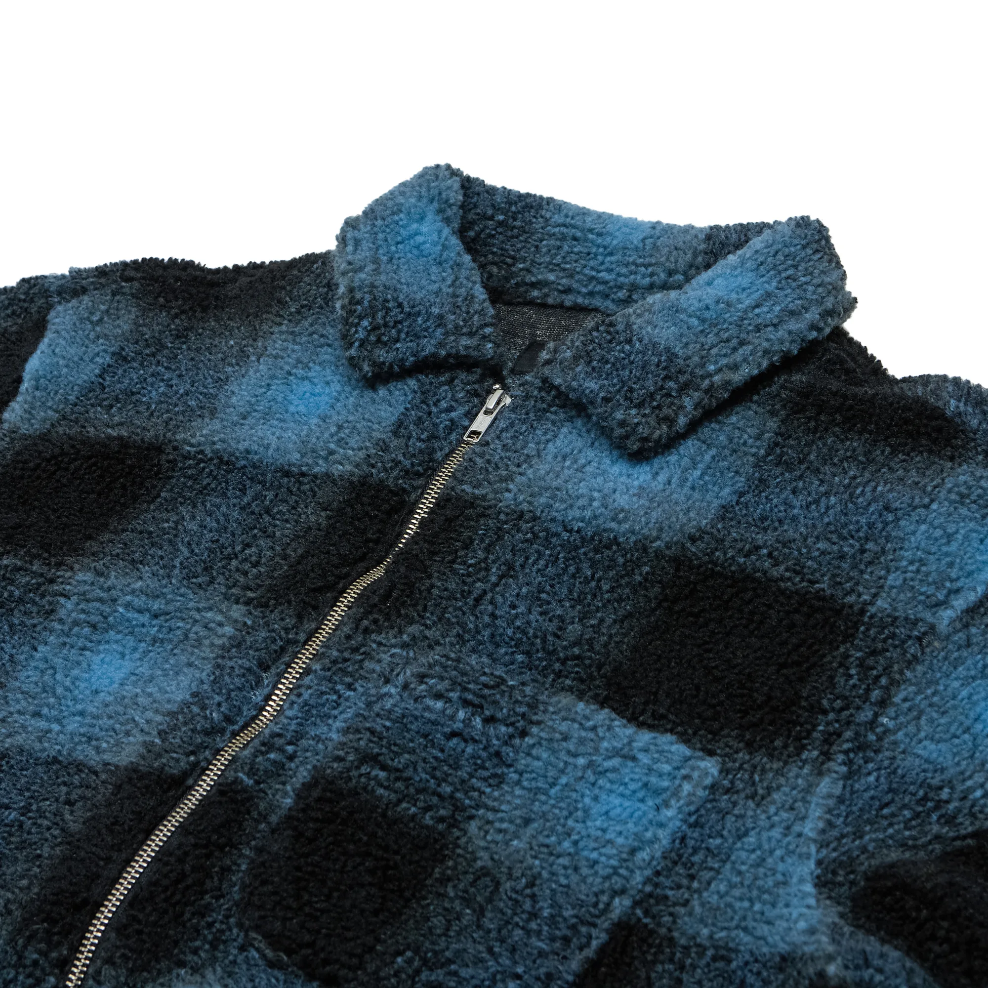 Шерпа Stussy Shadow Plaid Sherpa Zip Shirt 'Blue'