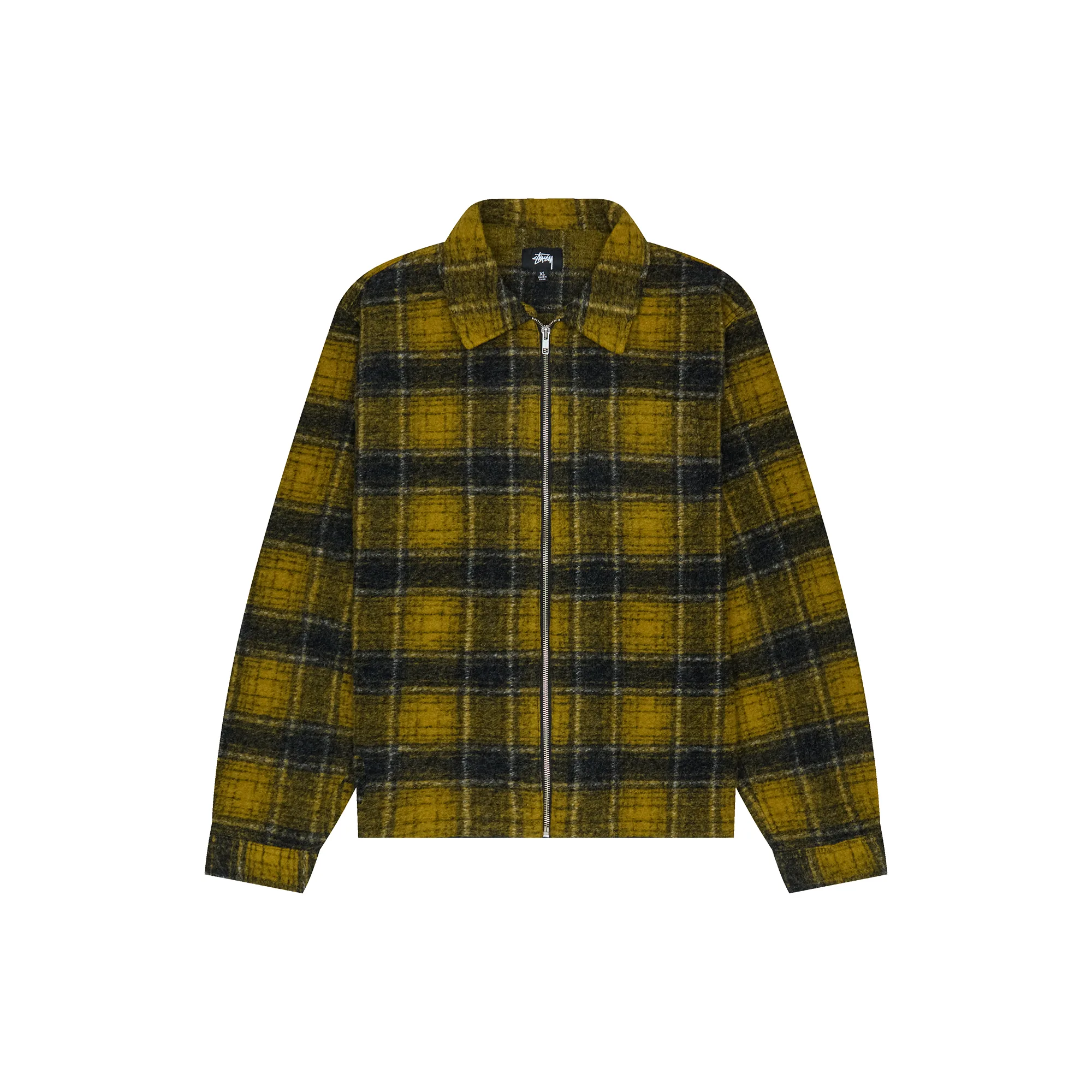 Рубашка Stussy Wool Plaid Zip Shirt 'Yellow'