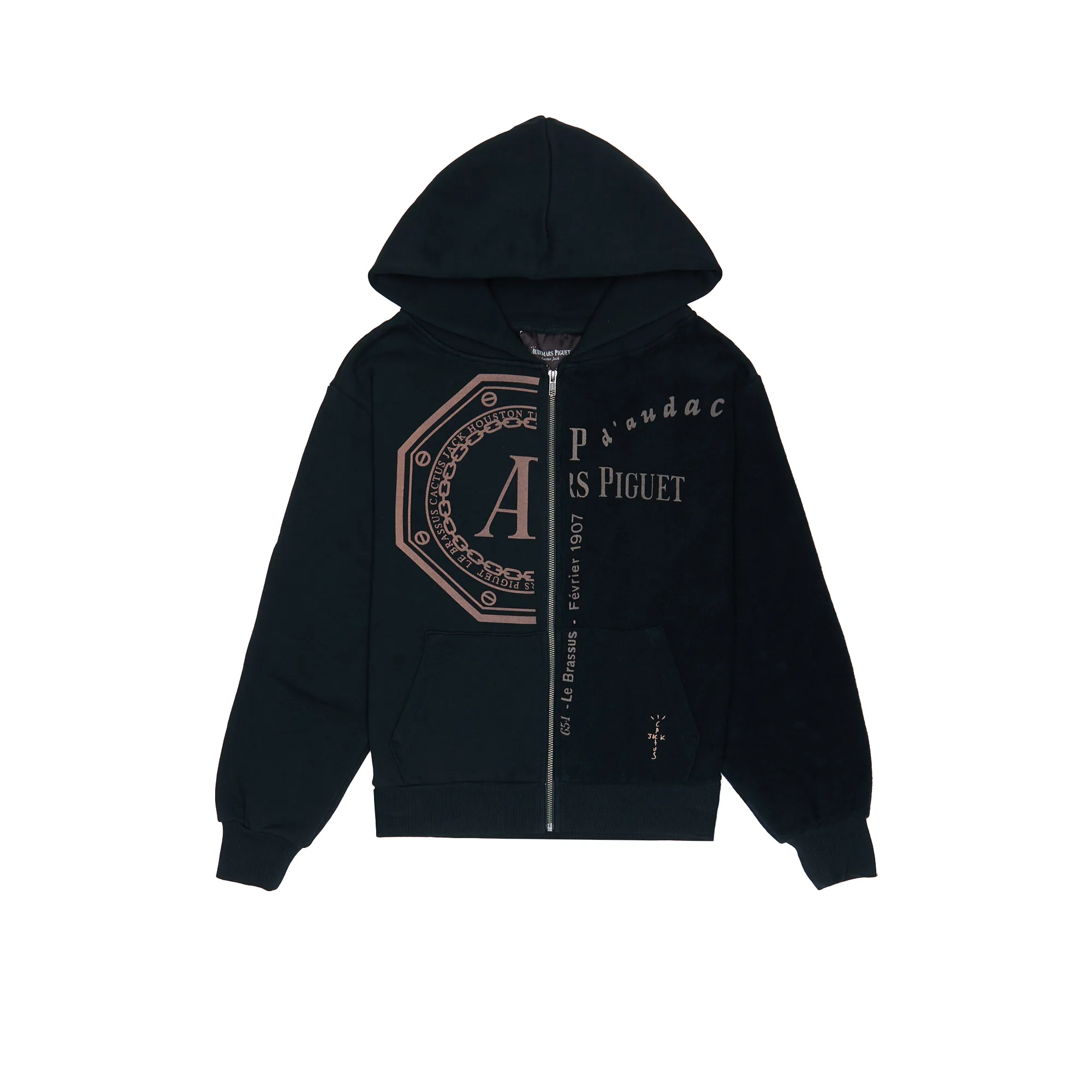 Худи Travis Scott Cactus Jack x Audemars Piguet Split Logo Zip Up Hoodie 'Black'
