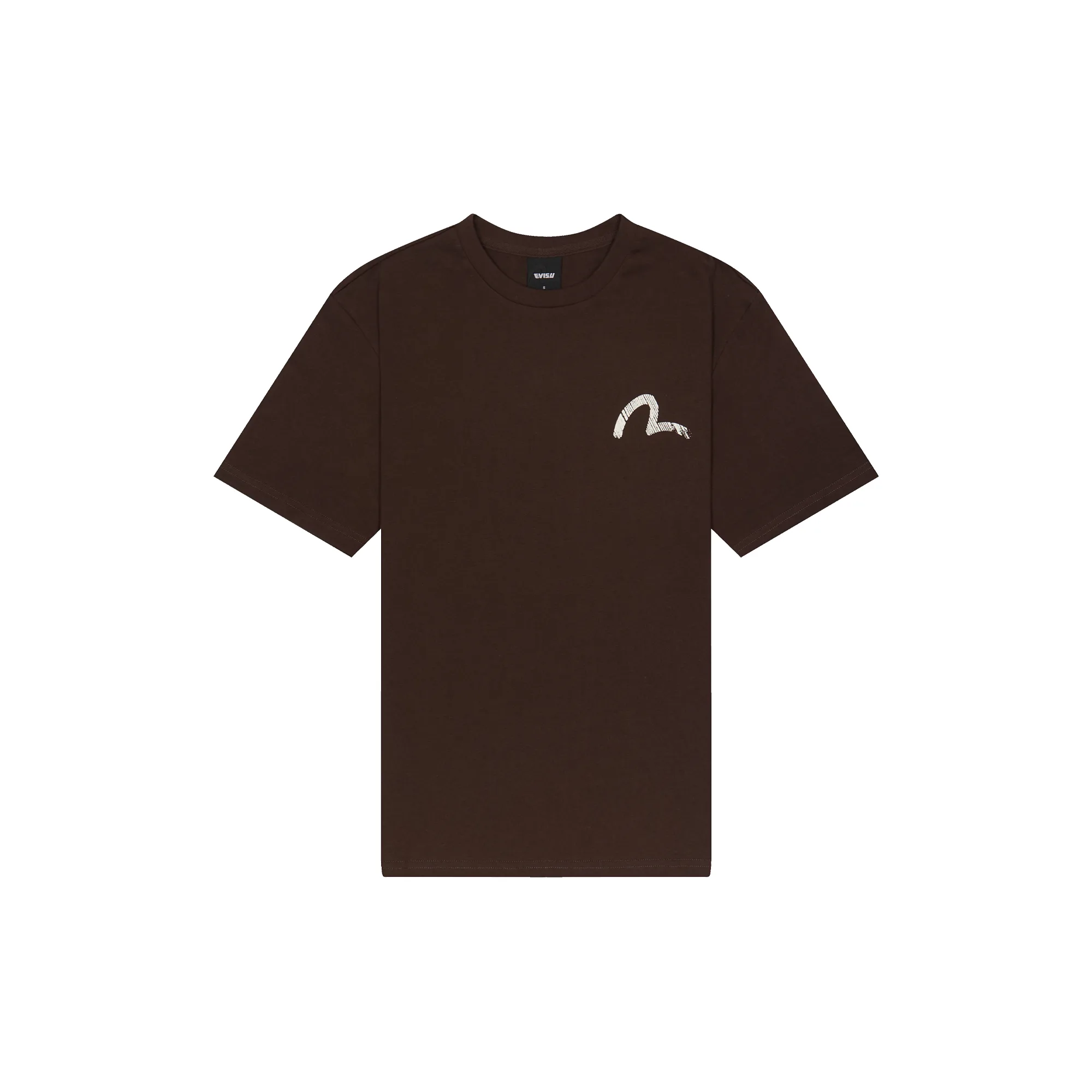 Футболка Evisu Seagull Print Relax Fit T-Shirt 'Brown / Washed Taupe'