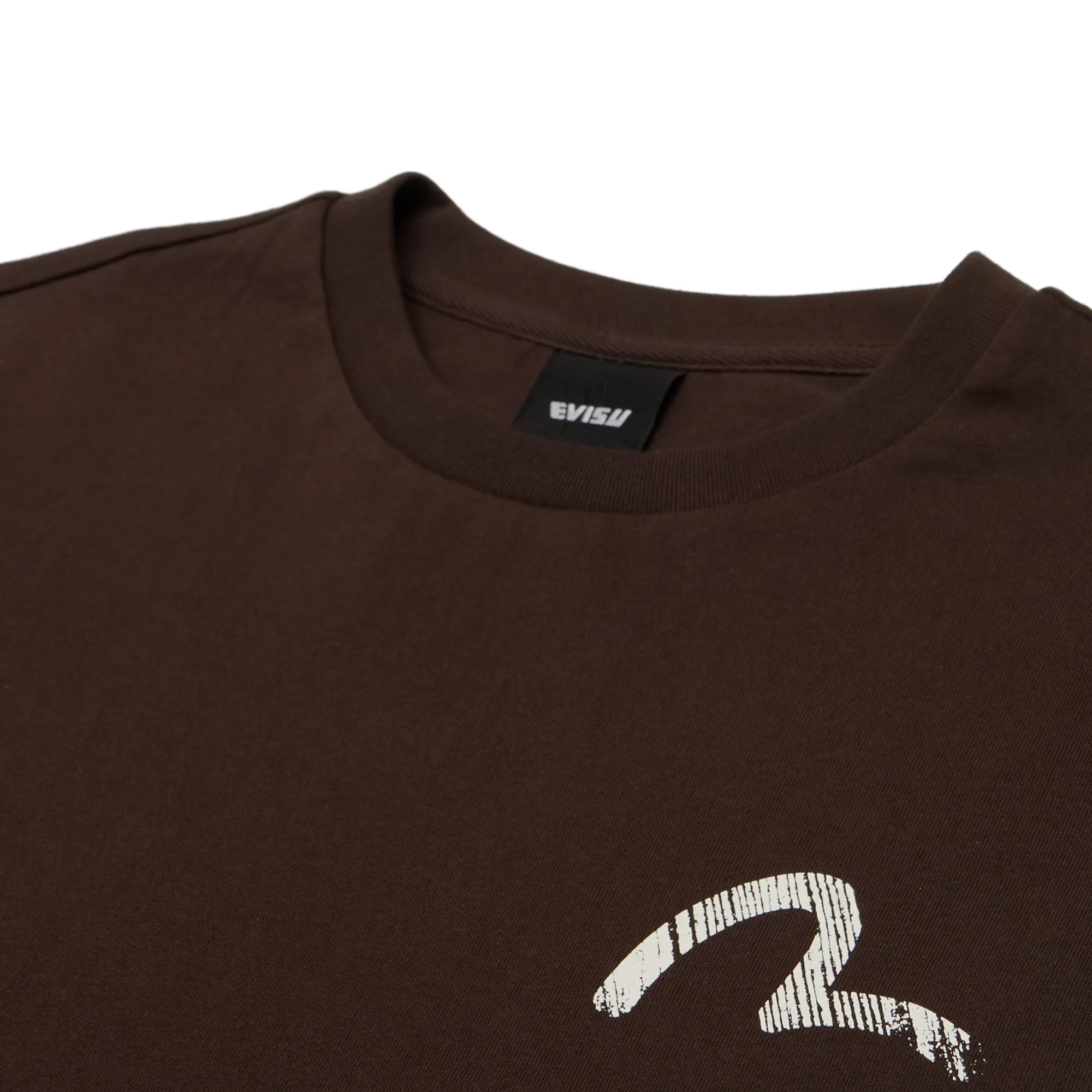 Футболка Evisu Seagull Print Relax Fit T-Shirt 'Brown / Washed Taupe'