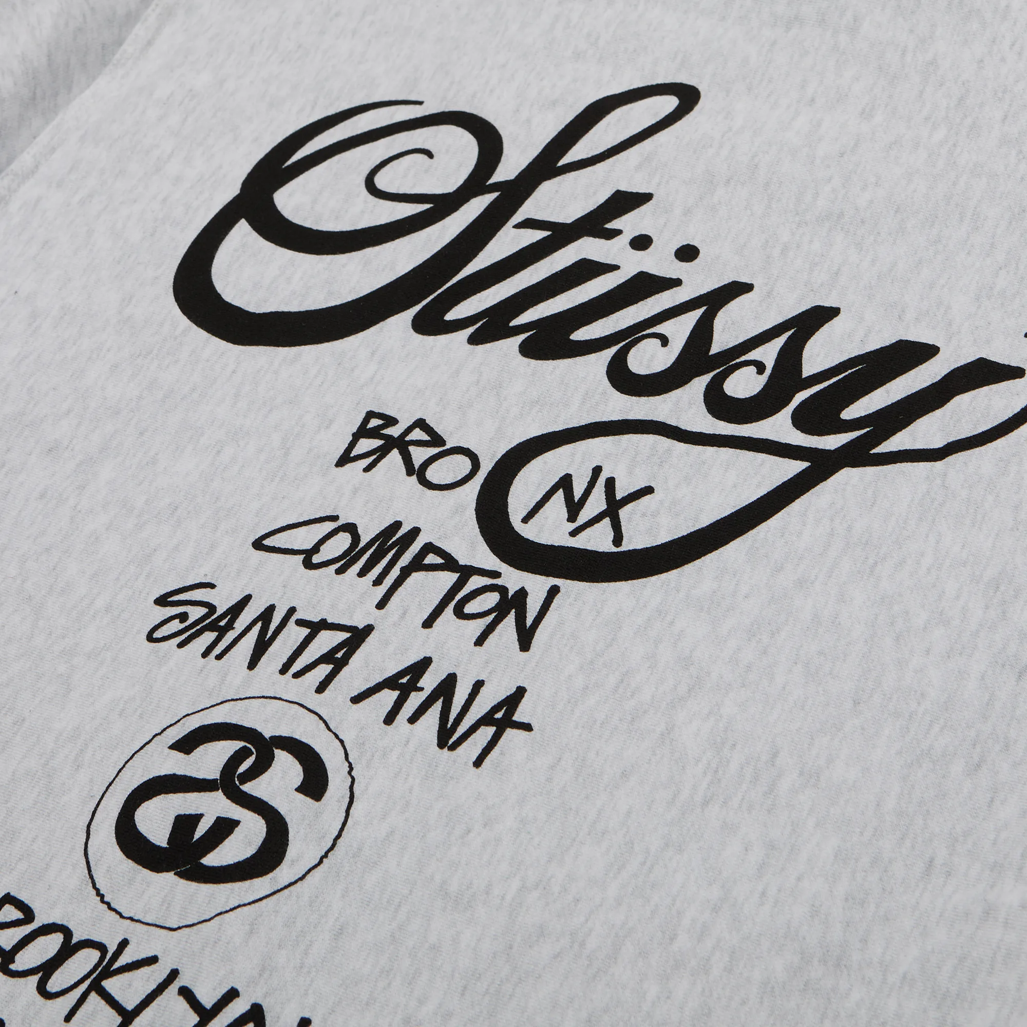 Худи Stussy World Tour Zip Hoodie 'Ash Heather'