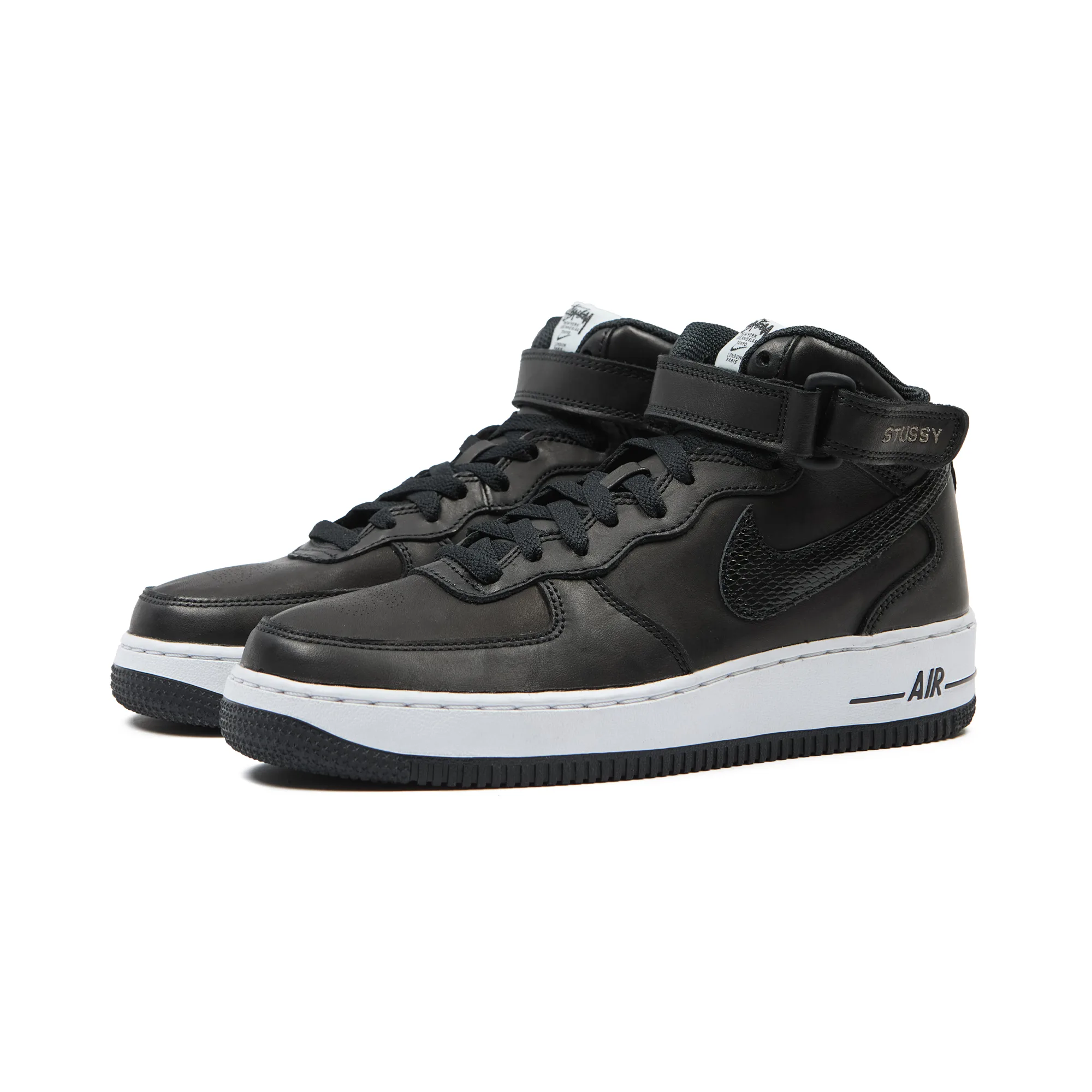 Кроссовки Nike Air Force 1 x Stüssy Mid Black Snakeskin