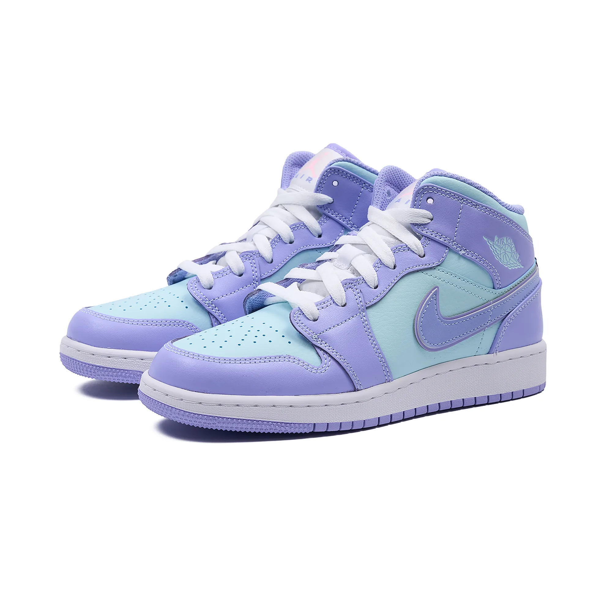 Кроссовки Nike Air Jordan 1 Mid (GS) Purple Aqua