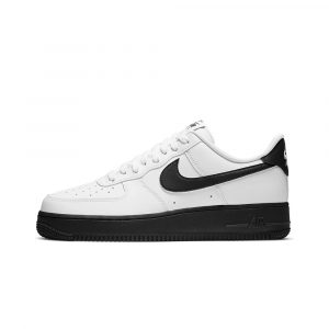 Детские кроссовки Nike Air Force 1 белые с черной подошвой, вид сбоку