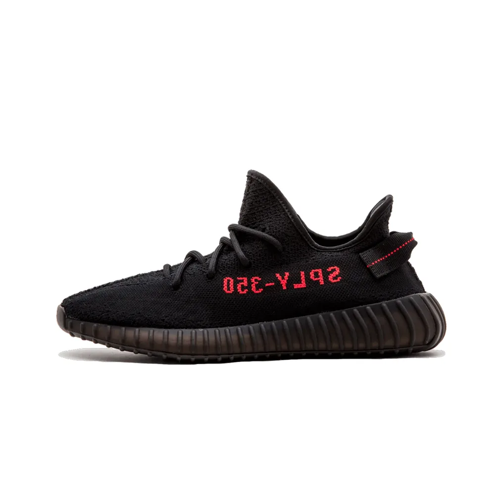 Кроссовки Adidas Yeezy Boost 350, Black Red (2017/2020): черные с красным, мягкая подошва, стильный ретро-вид