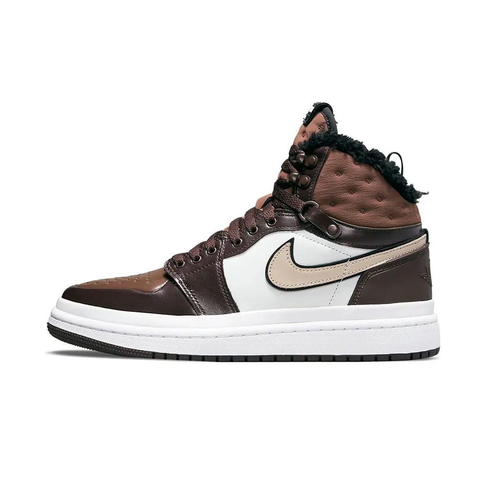 Коричневые Nike Jordan 1 Acclimate с текстурой basalt. Утепленный дизайн для женщин в холодную погоду