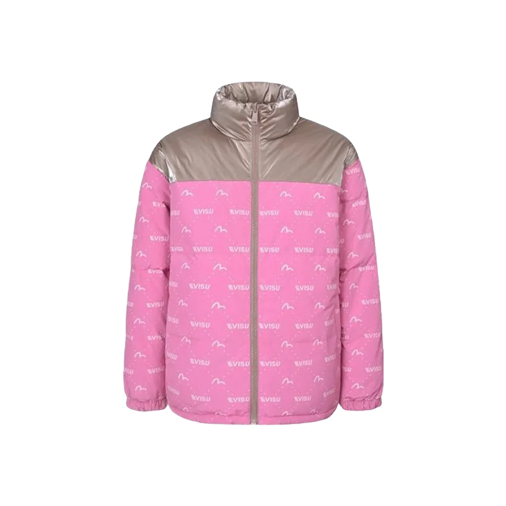 Evisu Monogram Reversible Down Jacket Pink