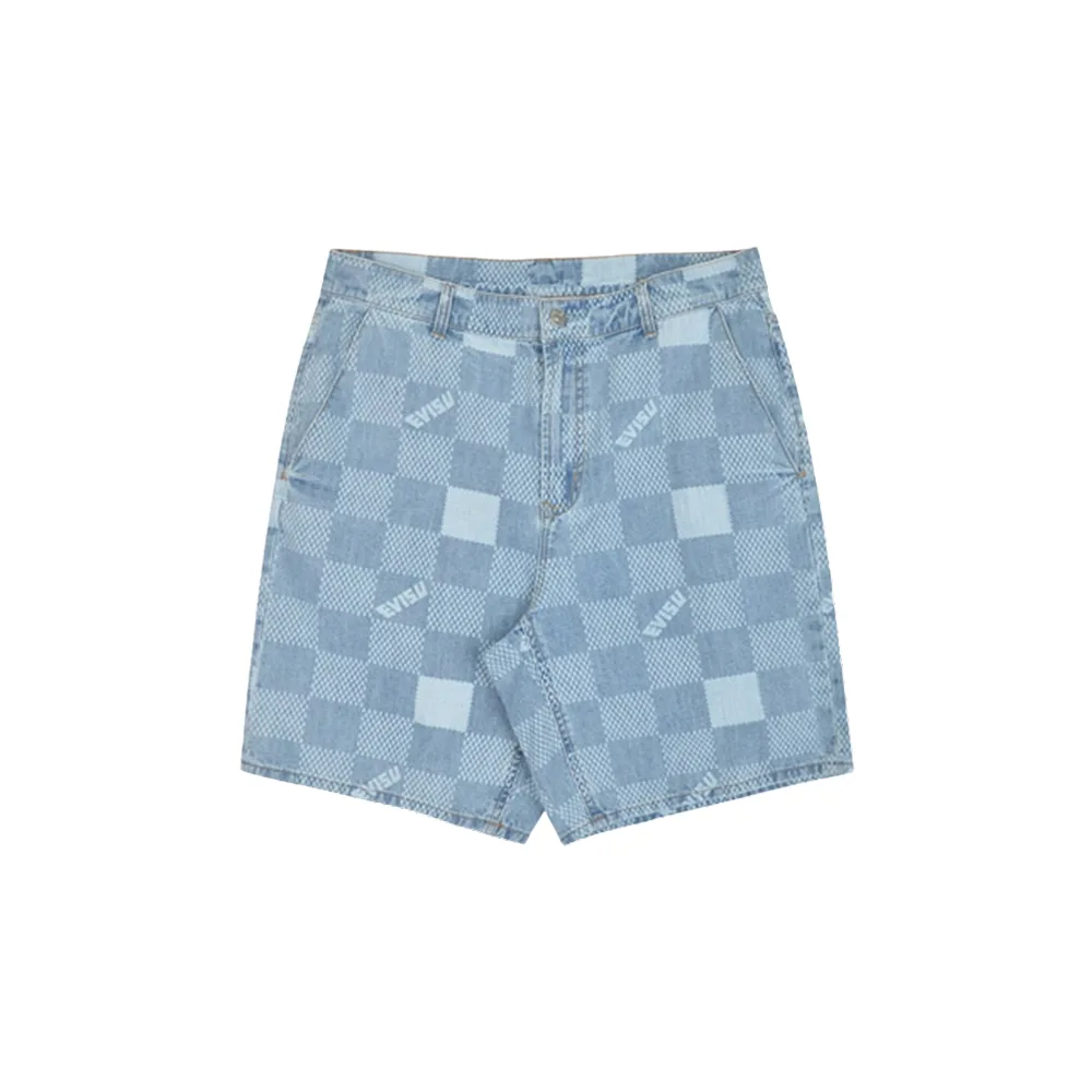 Шорты Evisu Chess Print Denim Shorts