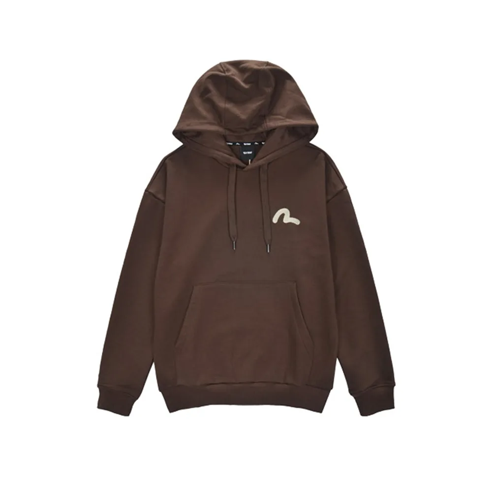 Evisu Seagull Print Hoodie Dark Brown