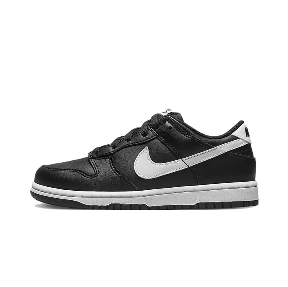 Детские кроссовки Nike Dunk Low черно-белые, вид сбоку