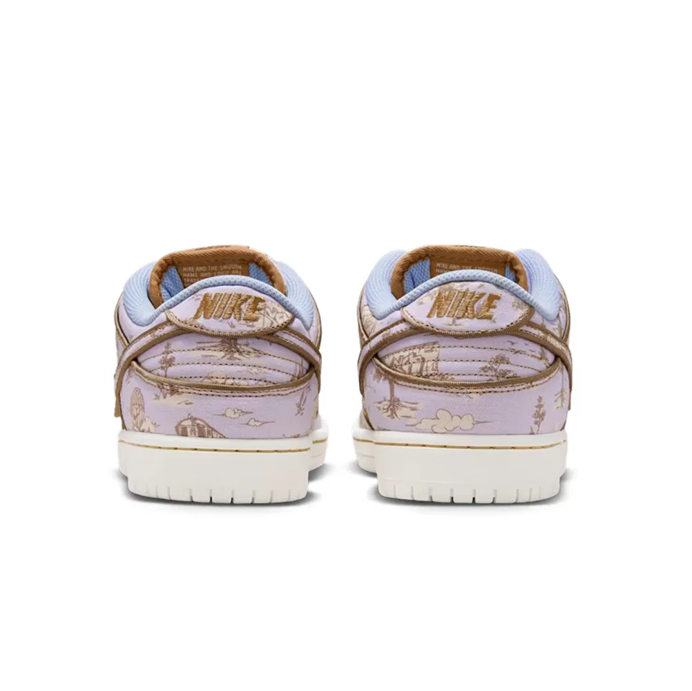 Nike SB Dunk Low, задний ракурс, массивная подошва и оригинальный логотип на пятке