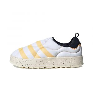 Слипоны Adidas Puffylette, Semi Spark Cream White, кремовые с мягкой подошвой, стильные и удобные