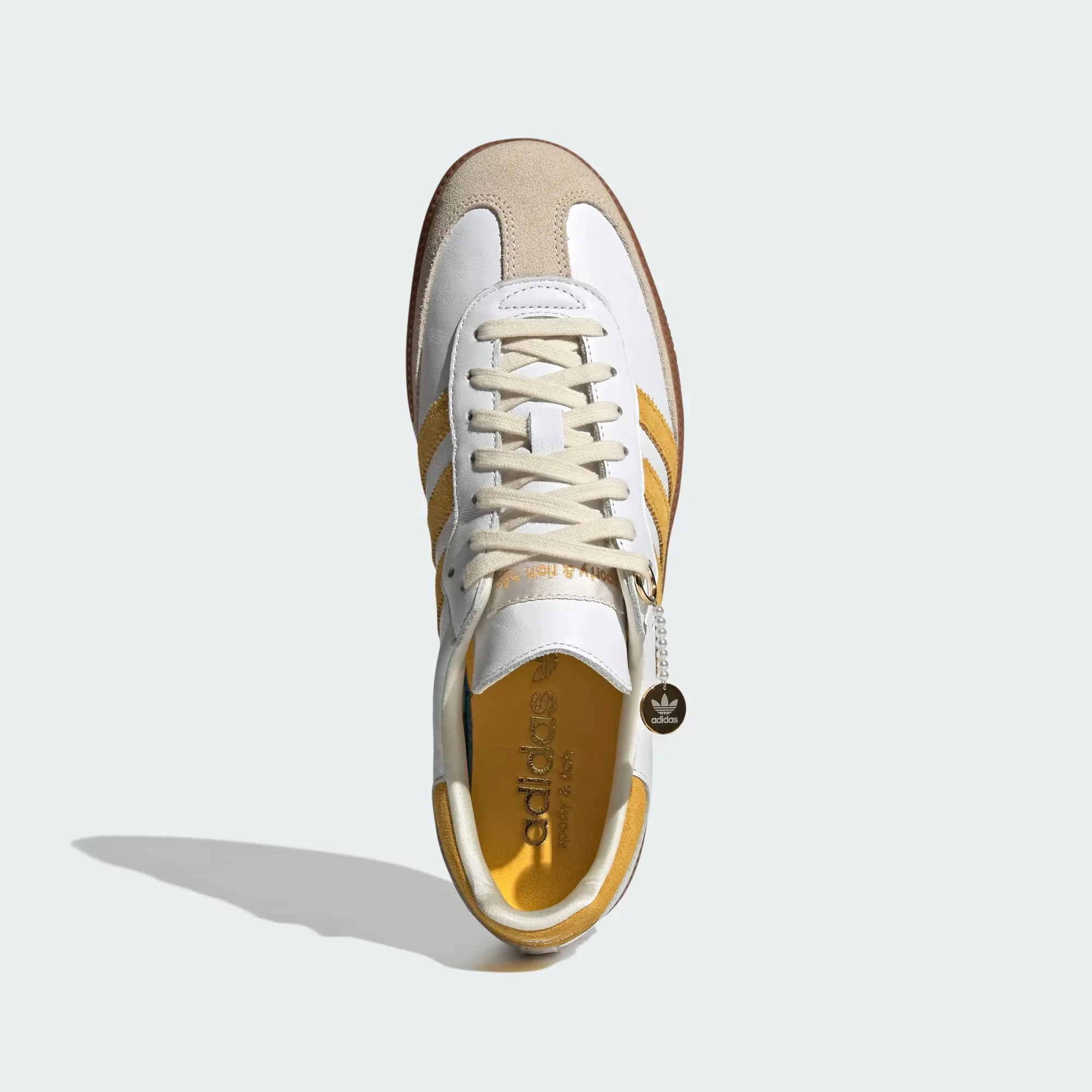 Кроссовки Adidas Samba OG x Sporty & Rich 'Cloud White / Bold Gold / Cream White'