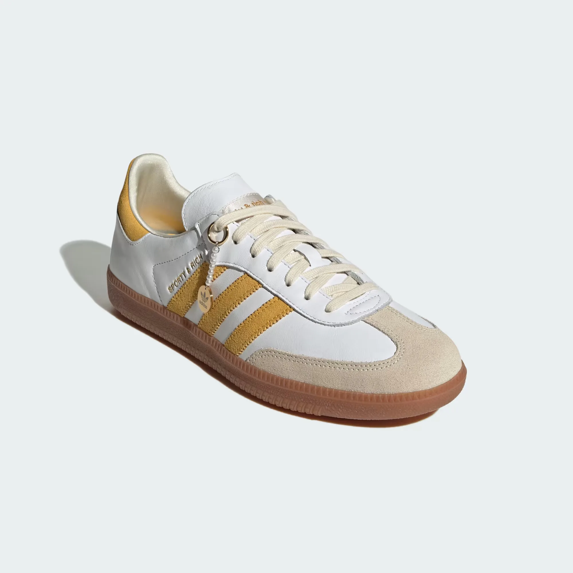 Кроссовки Adidas Samba OG x Sporty & Rich 'Cloud White / Bold Gold / Cream White'