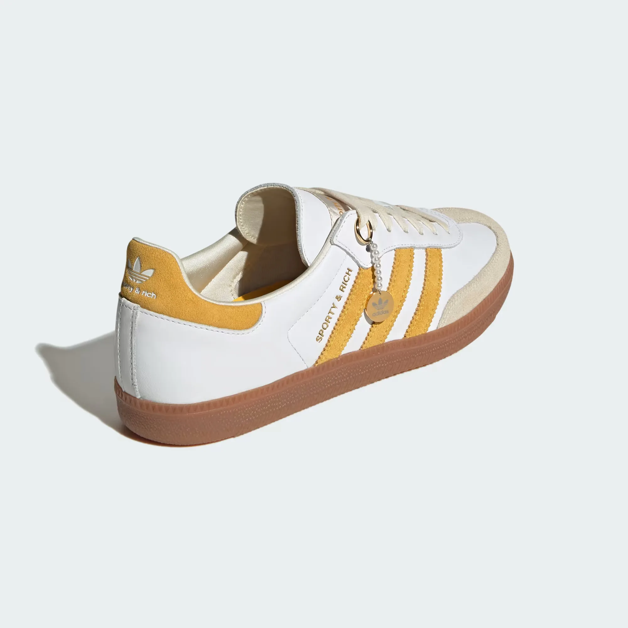 Кроссовки Adidas Samba OG x Sporty & Rich 'Cloud White / Bold Gold / Cream White'