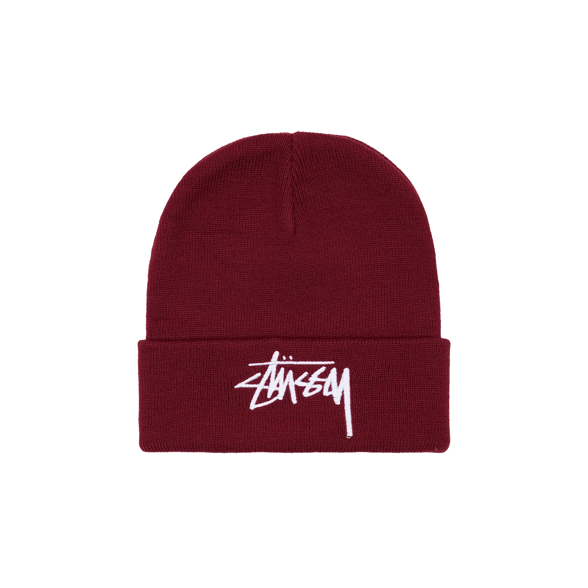 Шапка Stussy Big Stock Cuff Beanie Burgundy
